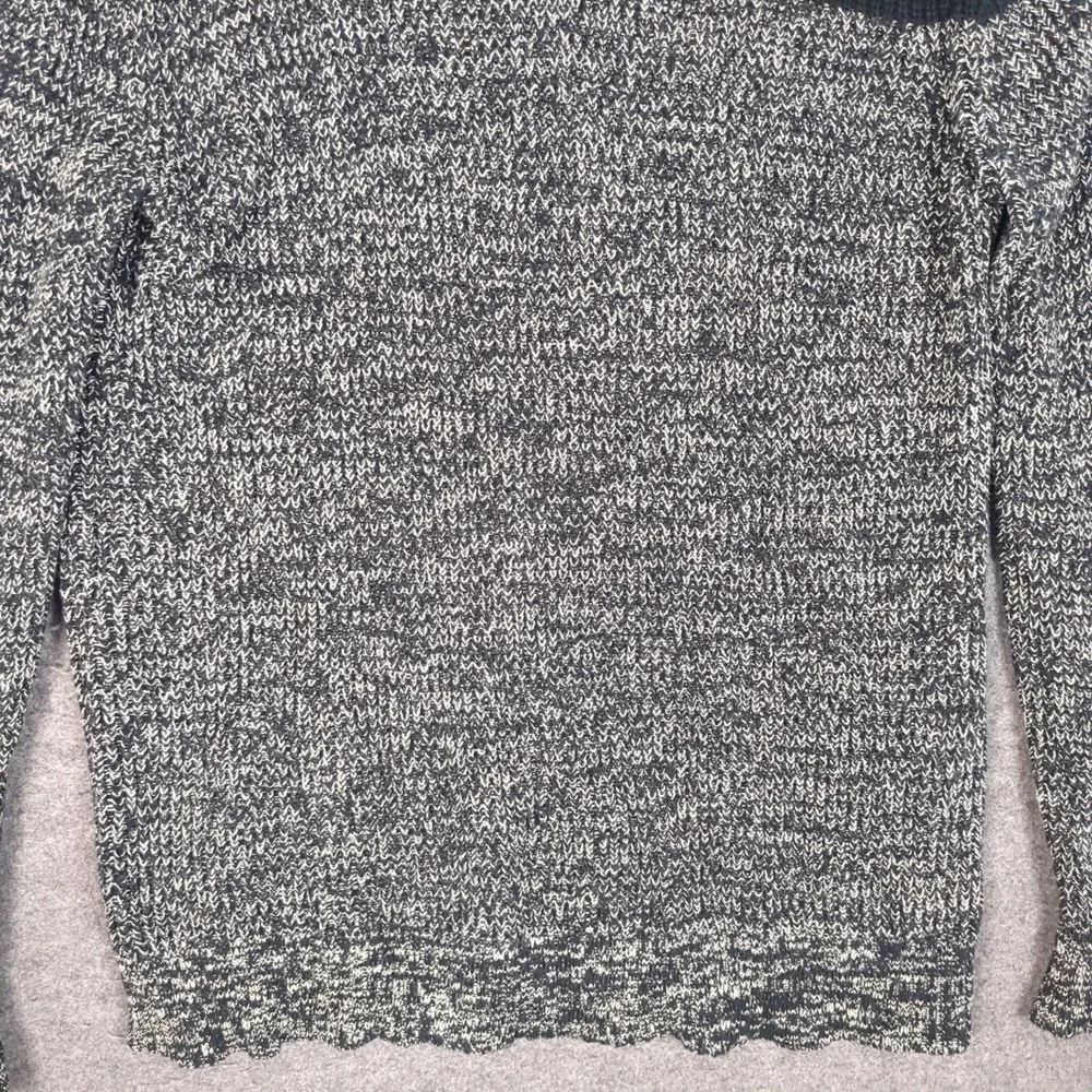 Banana Republic Mens XL Navy Blue Marled Colorblock Mock Neck Button‎ Sweater